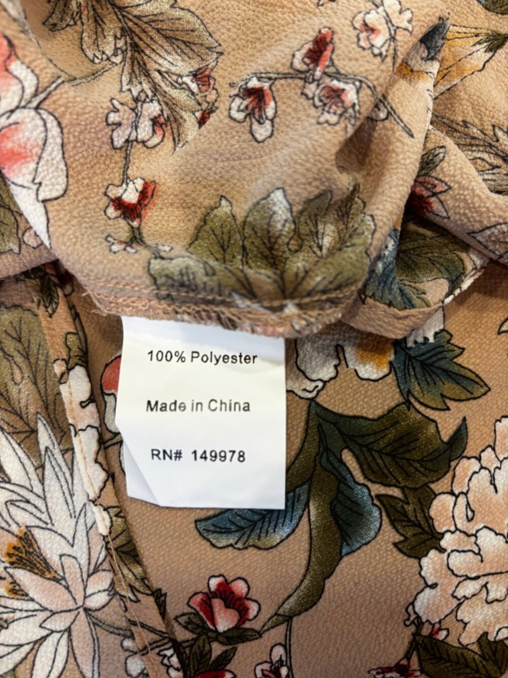 Arianna by Howard's Beige Botanical Floral Hi-Low Wrap Dress NWT Size XL - Picture 5 of 6